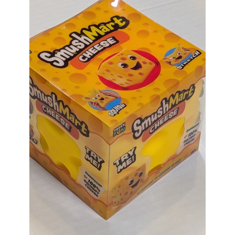 SmushMart Cheese Squishy Squeezy Stretch Sensory Toy TIK TOK VIRAL Crazy Fun RMS